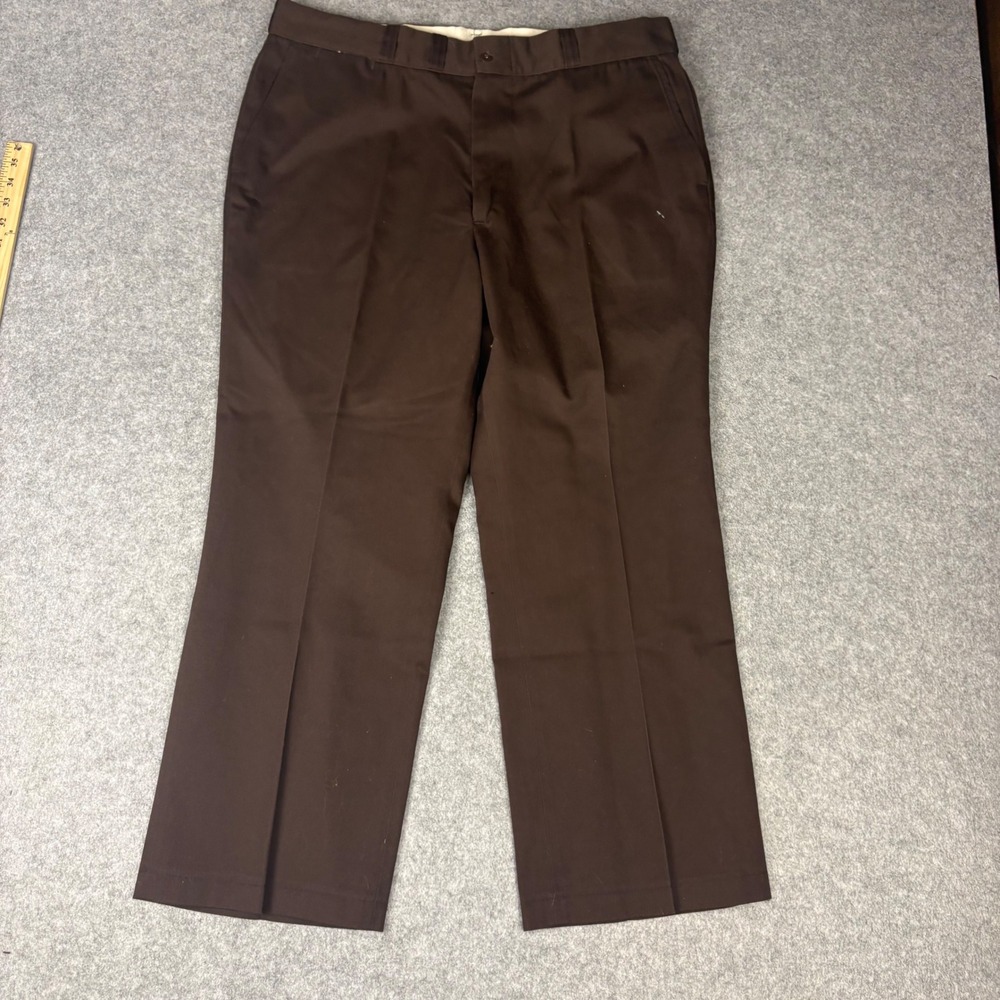 Vintage Big Mac Mens Brown Work Pants Twill Straight Leg Trousers 40x29